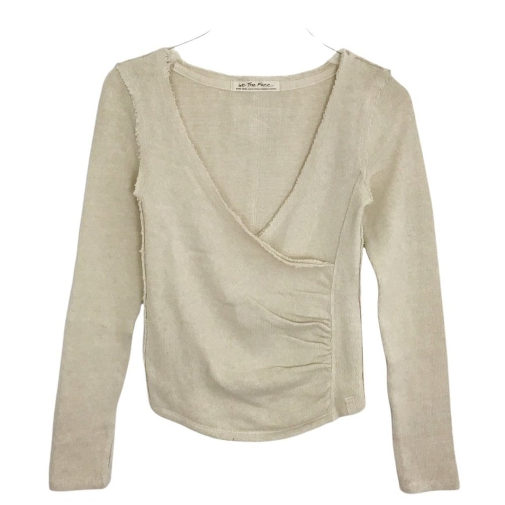 Free People Like A Boss Knit Tee Surplice Ivory